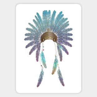 Feather headdress blue Sticker